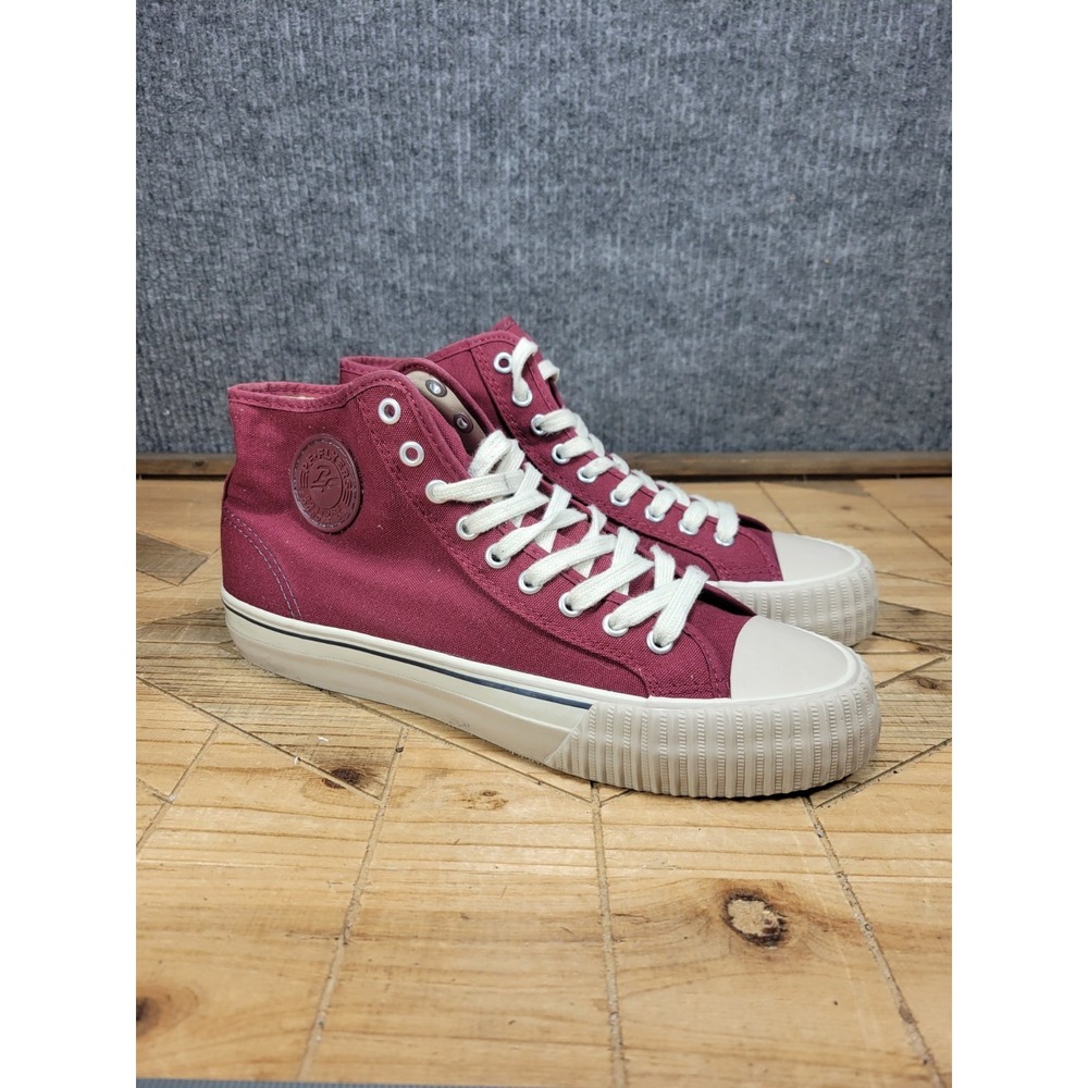 PF Flyers Center Hi Shoes Mens Size 10 Maroon Canvas High Top Athletic Sneakers